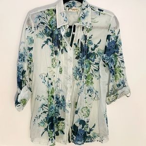 Magazine Brand Blue Floral Shirt